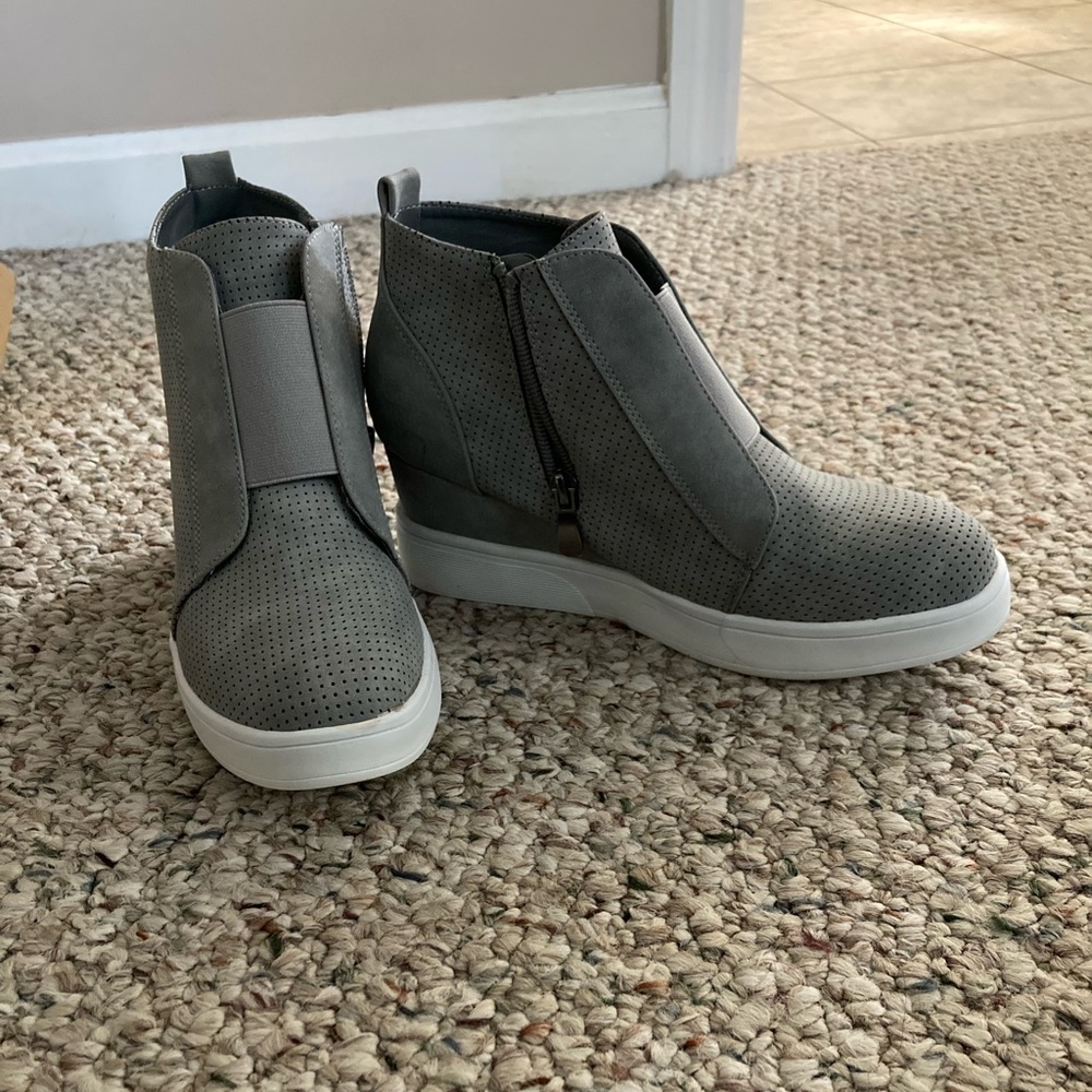 Wedge sneaker booties